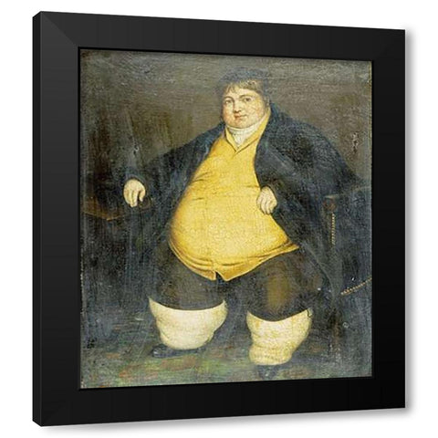 Portrait of Daniel Lambert Black Modern Wood Framed Art Print by English School