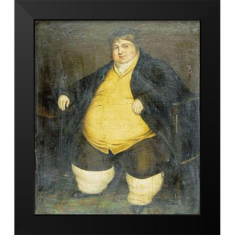 Portrait of Daniel Lambert Black Modern Wood Framed Art Print by English School