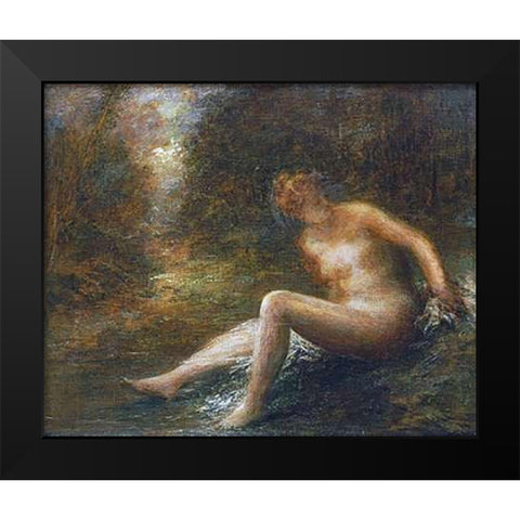 The Huntress Black Modern Wood Framed Art Print by Latour, Henri Fantin