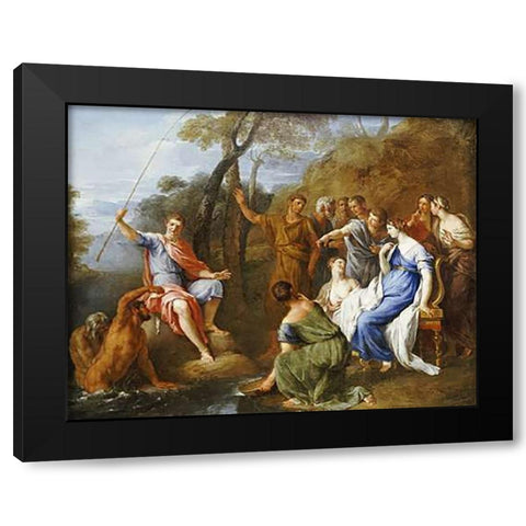 A Mythological Fishing Party Black Modern Wood Framed Art Print with Double Matting by Fernandi, Francesco