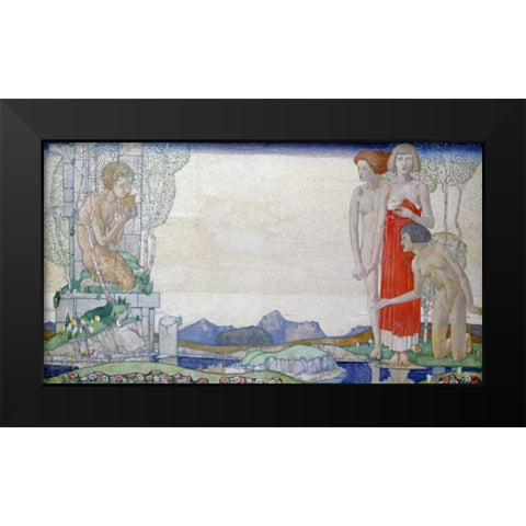 The Voice of Pan Black Modern Wood Framed Art Print by Frampton, Edward Reginald