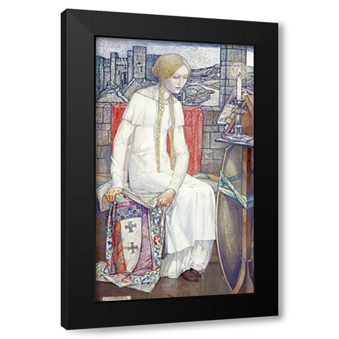 Elaine Black Modern Wood Framed Art Print by Frampton, Edward Reginald