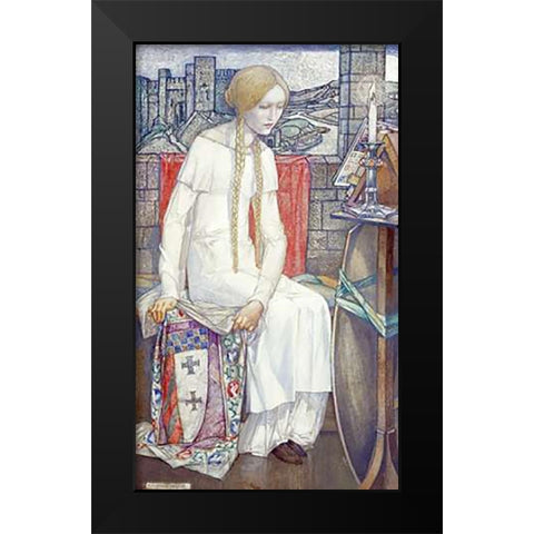 Elaine Black Modern Wood Framed Art Print by Frampton, Edward Reginald