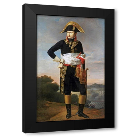 Portrait of Napoleon Black Modern Wood Framed Art Print by French School