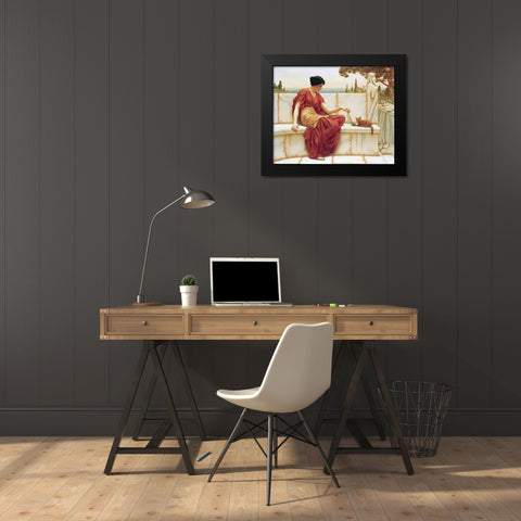 The Favourite Black Modern Wood Framed Art Print by Godward, John William