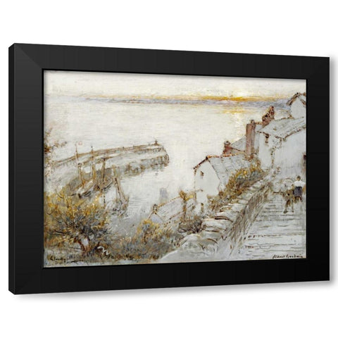 Clovelly Black Modern Wood Framed Art Print with Double Matting by Goodwin, Albert