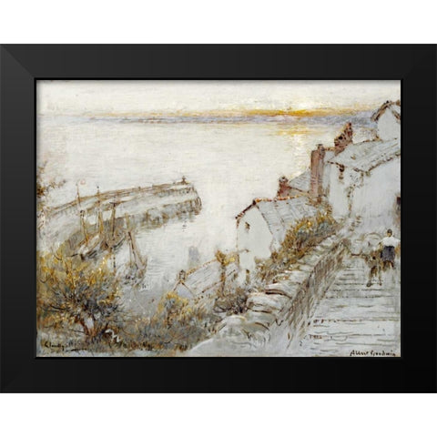 Clovelly Black Modern Wood Framed Art Print by Goodwin, Albert