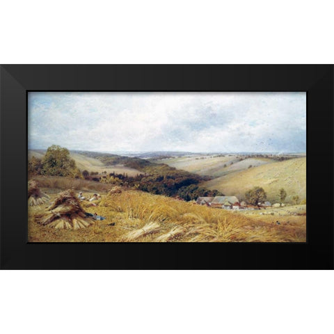 A Hot Day In The Harvest Field Black Modern Wood Framed Art Print by Gosling, William W.