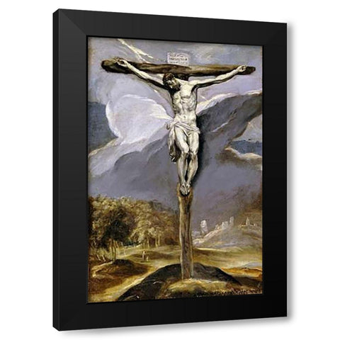 Museumist on The Cross Black Modern Wood Framed Art Print with Double Matting by Greco, El