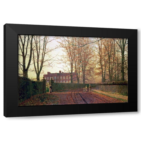 Going To Church Black Modern Wood Framed Art Print by Grimshaw, John Atkinson