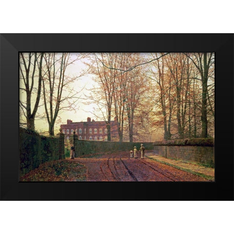 Going To Church Black Modern Wood Framed Art Print by Grimshaw, John Atkinson