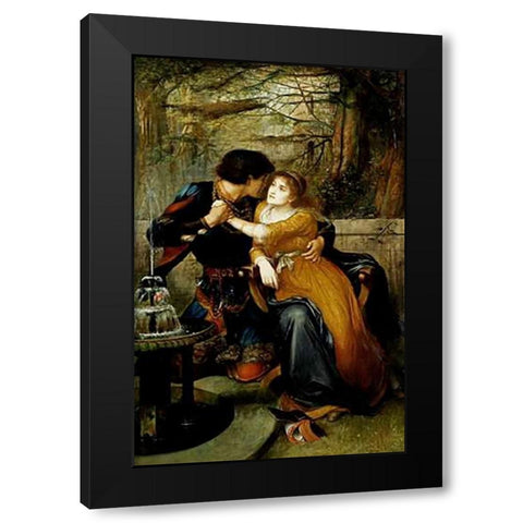 Paolo and Francesca Black Modern Wood Framed Art Print by Halle, Charles Edward