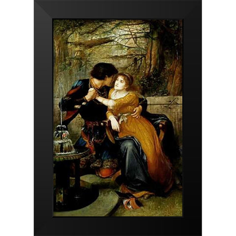 Paolo and Francesca Black Modern Wood Framed Art Print by Halle, Charles Edward