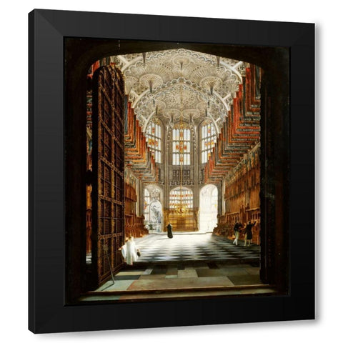 A View of The Interior of Henry VIIs Chapel, Westminster Abbey Black Modern Wood Framed Art Print with Double Matting by Harwood, John