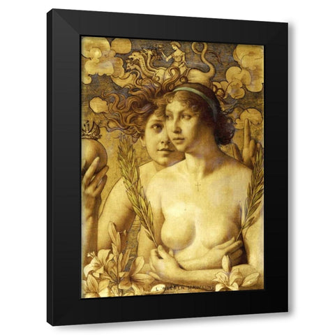 Innocence Black Modern Wood Framed Art Print with Double Matting by Hawkins, Louis Weldon