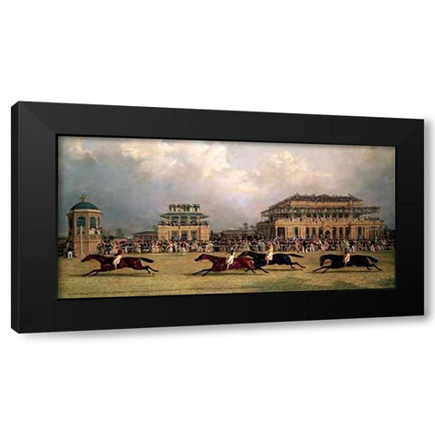Doncaster Gold Cup of 1838 Black Modern Wood Framed Art Print with Double Matting by Herring, J. F