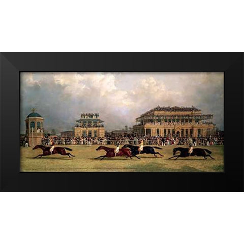 Doncaster Gold Cup of 1838 Black Modern Wood Framed Art Print by Herring, J. F
