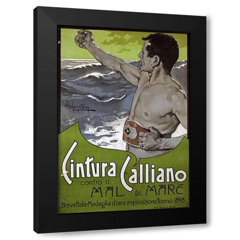 Cintura Calliano Black Modern Wood Framed Art Print by Hohenstein, Adolfo