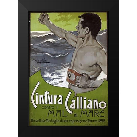 Cintura Calliano Black Modern Wood Framed Art Print by Hohenstein, Adolfo