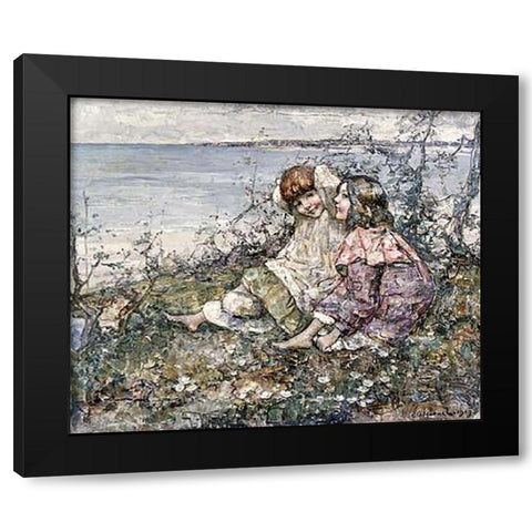 Summer, Brighouse Bay Black Modern Wood Framed Art Print by Hornel, Edward Atkinson