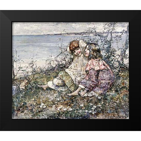 Summer, Brighouse Bay Black Modern Wood Framed Art Print by Hornel, Edward Atkinson
