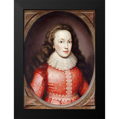Portrait of Alathea, Countess of Arundel Black Modern Wood Framed Art Print by Johnson, Cornelius