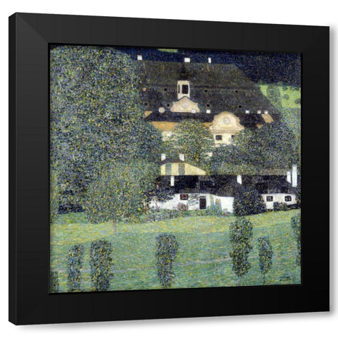 Schloss Kammer Am Attersee II Black Modern Wood Framed Art Print with Double Matting by Klimt, Gustav