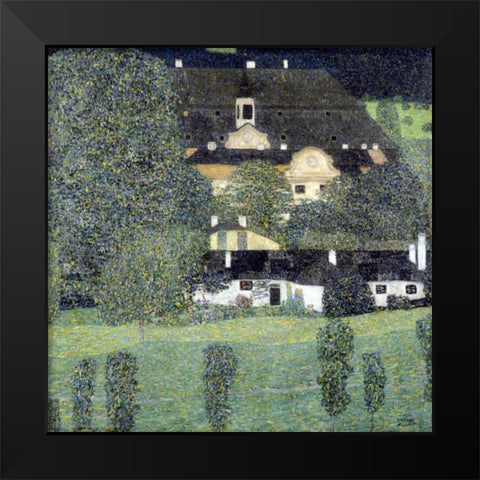 Schloss Kammer Am Attersee II Black Modern Wood Framed Art Print by Klimt, Gustav