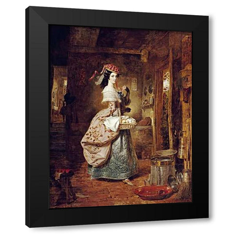The Village Coquette Black Modern Wood Framed Art Print by Lance, George