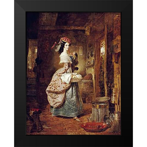 The Village Coquette Black Modern Wood Framed Art Print by Lance, George