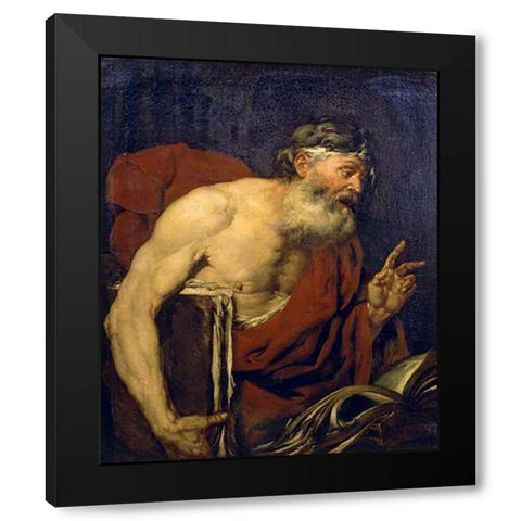 A Philosopher Black Modern Wood Framed Art Print by Langetti, Giovanni Battista