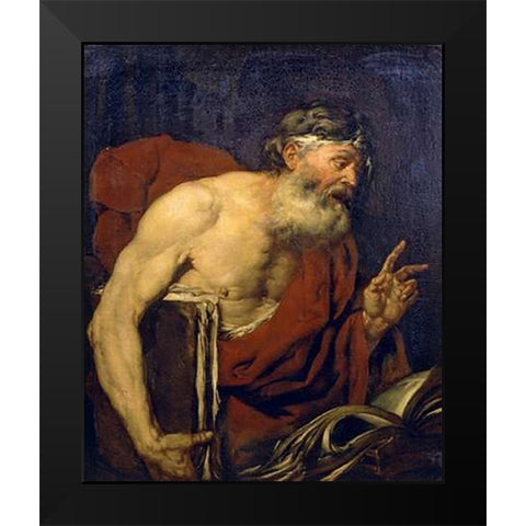 A Philosopher Black Modern Wood Framed Art Print by Langetti, Giovanni Battista