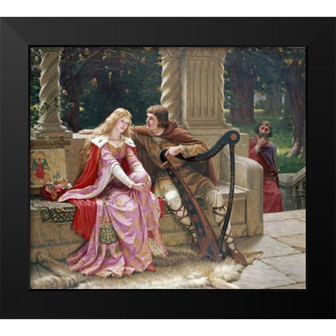 The End of The Song Black Modern Wood Framed Art Print by Leighton, Edmund Blair