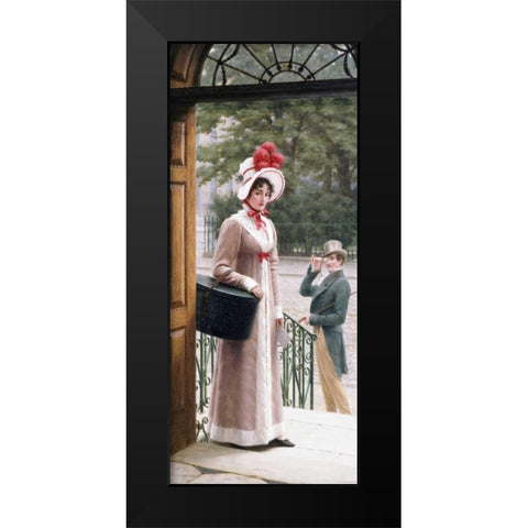 A Source of Admiration Black Modern Wood Framed Art Print by Leighton, Edmund Blair