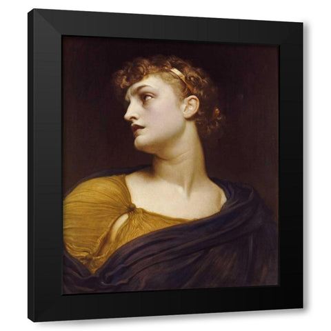 Antigone Black Modern Wood Framed Art Print with Double Matting by Leighton, Lord Frederick