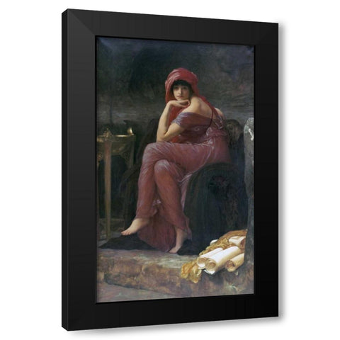 Sybil Black Modern Wood Framed Art Print with Double Matting by Leighton, Lord Frederick