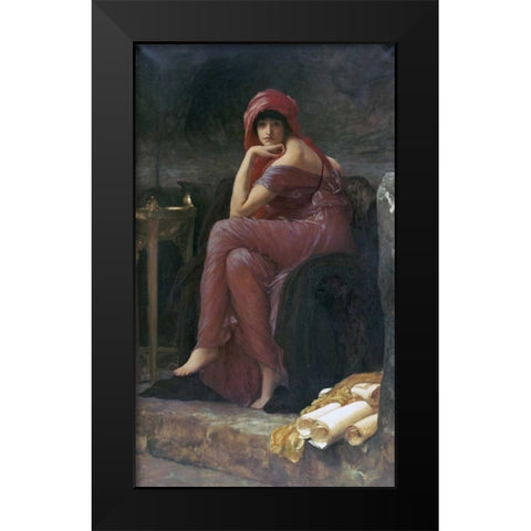 Sybil Black Modern Wood Framed Art Print by Leighton, Lord Frederick