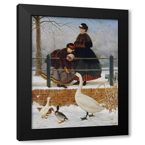 Frozen Out Black Modern Wood Framed Art Print with Double Matting by Leslie, George Dunlop