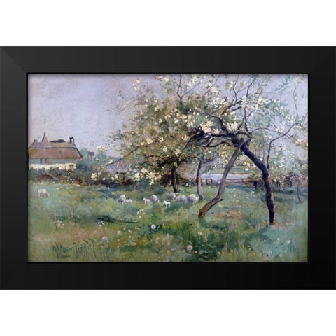 Ferryhouse On The Ouse, Hollywell, Hants Black Modern Wood Framed Art Print by Liddell, T. Hodgson
