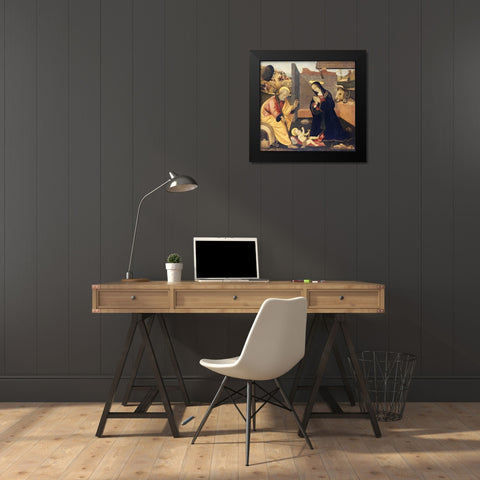 The Nativity Black Modern Wood Framed Art Print by Lippi, Filippo