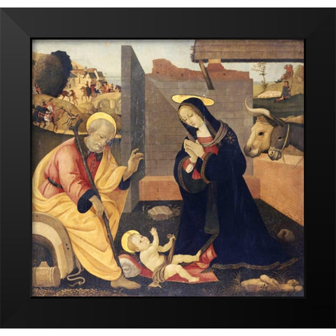 The Nativity Black Modern Wood Framed Art Print by Lippi, Filippo
