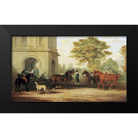 Lady Williams-Wynns Favourite Phaeton Black Modern Wood Framed Art Print by Lloyd, Edward