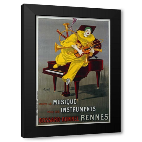 Toute La Musique, Tous Les Instruments Black Modern Wood Framed Art Print by Lotti