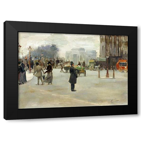 Hyde Park Corner Black Modern Wood Framed Art Print by Ludovici, Albert
