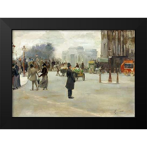 Hyde Park Corner Black Modern Wood Framed Art Print by Ludovici, Albert