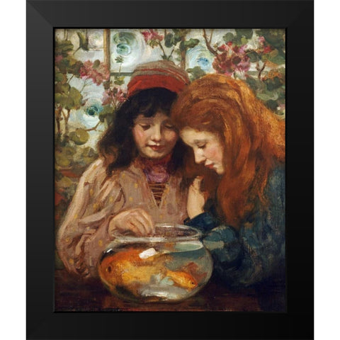 The Goldfish Bowl Black Modern Wood Framed Art Print by MacGeorge, William Stewart