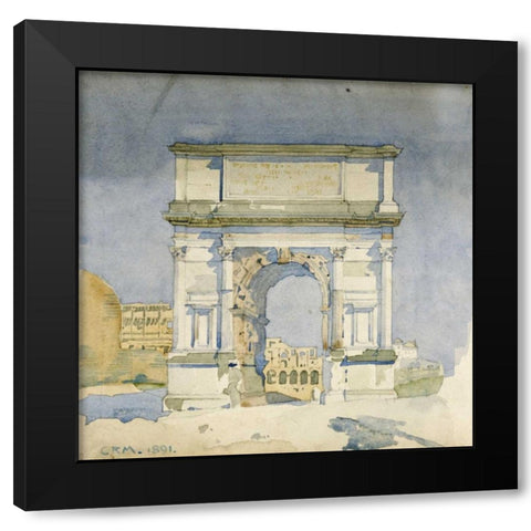 Rome, Arch of Titus Black Modern Wood Framed Art Print with Double Matting by Mackintosh, Charles Rennie