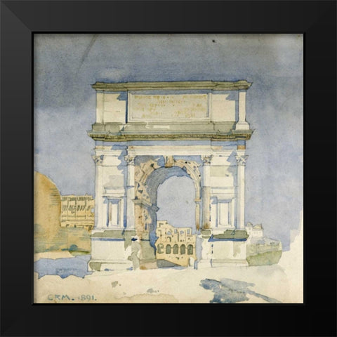Rome, Arch of Titus Black Modern Wood Framed Art Print by Mackintosh, Charles Rennie