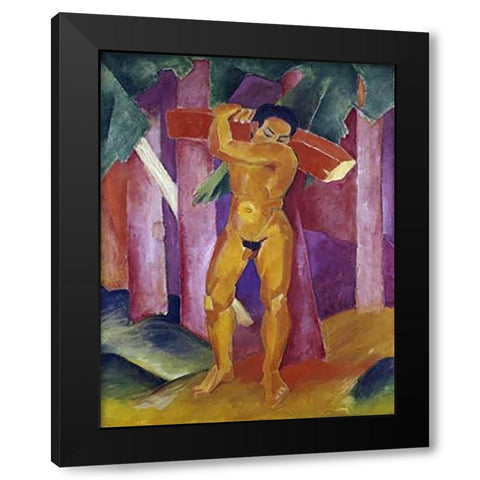 The Tree Porter Black Modern Wood Framed Art Print by Marc, Franz