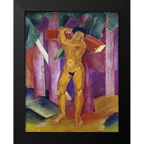 The Tree Porter Black Modern Wood Framed Art Print by Marc, Franz